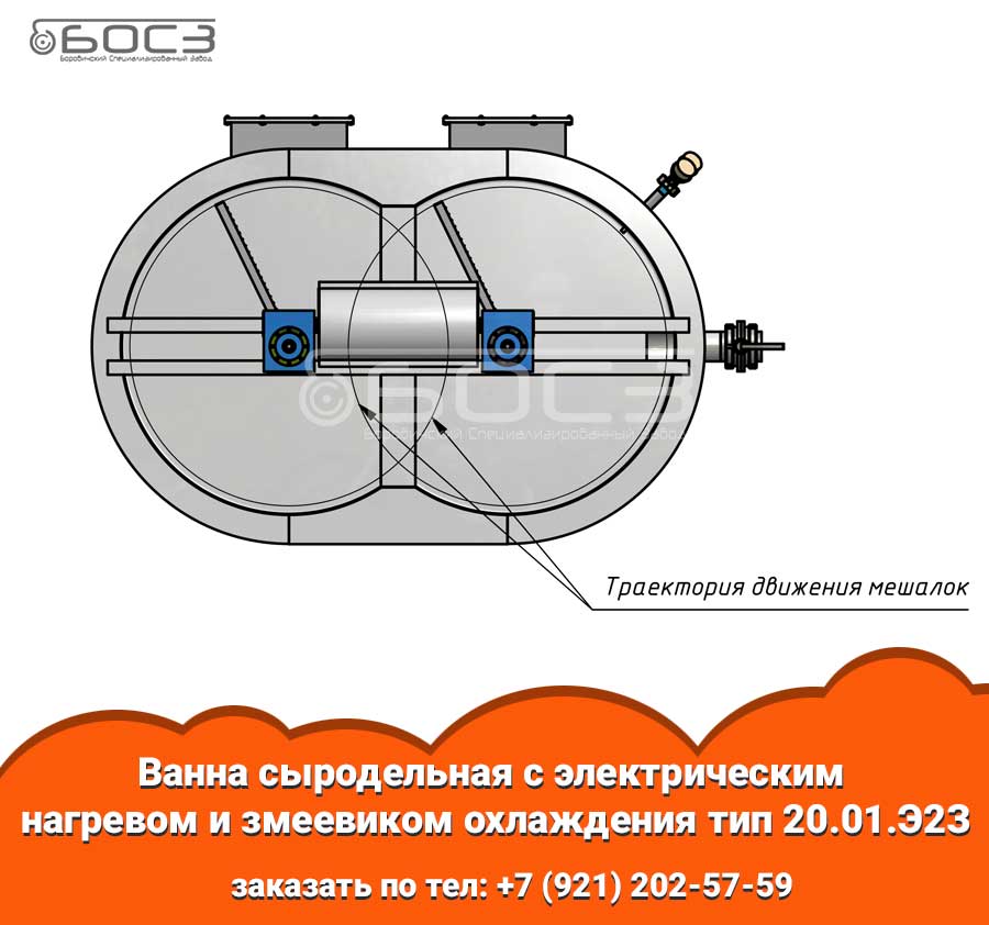 Третья фотография или схема Ванна сыродельная с электрическим нагревом и змеевиком охлаждения тип 20.01.Э2З